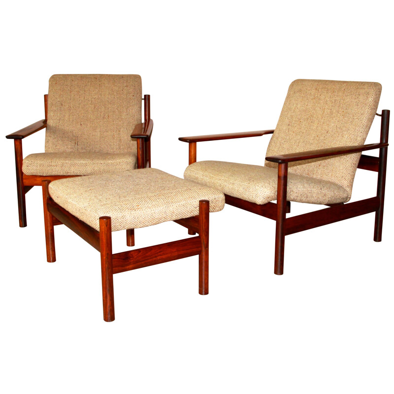 Pair of chairs and ottoman, Sven Ivar Dysthe - 50s