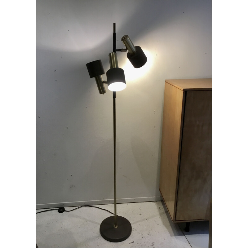 Vintage design floor lamp brass Dutch