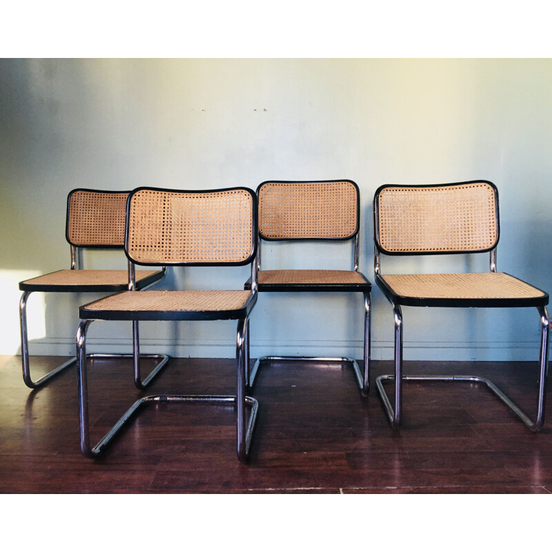 Set of 4 vintage Marcel Breuer B32 chairs 1970s