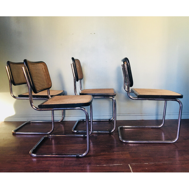 Set of 4 vintage Marcel Breuer B32 chairs 1970s