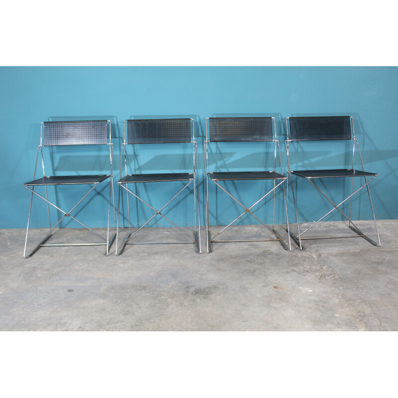 Set of 4 vintage Chair of Nuova X line Omli For Magis Italian 1980s