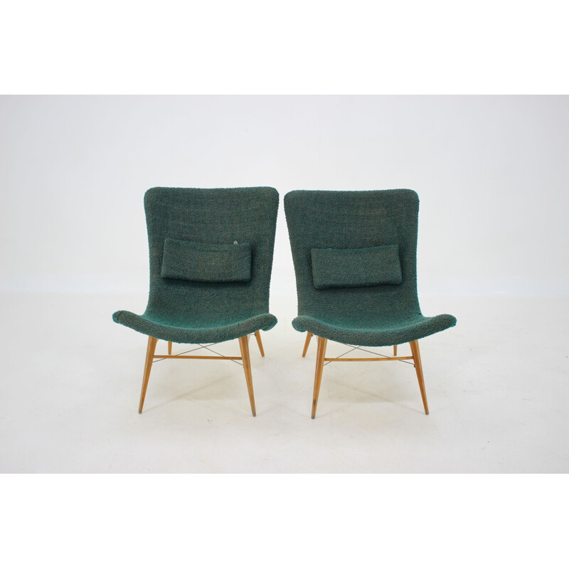 Pair of vintage Miroslav Navratil Shell Lounge Chairs Czechoslovakia 1960s