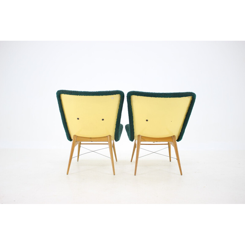 Pair of vintage Miroslav Navratil Shell Lounge Chairs Czechoslovakia 1960s