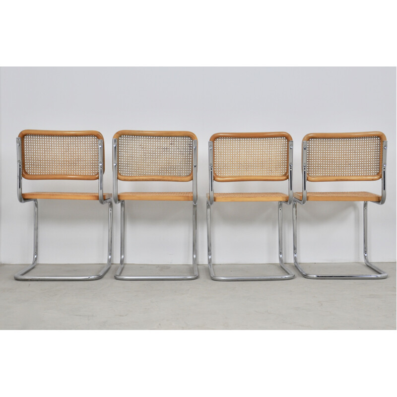 Lot de 4 chaises vintage B32 par Marcel Breuer