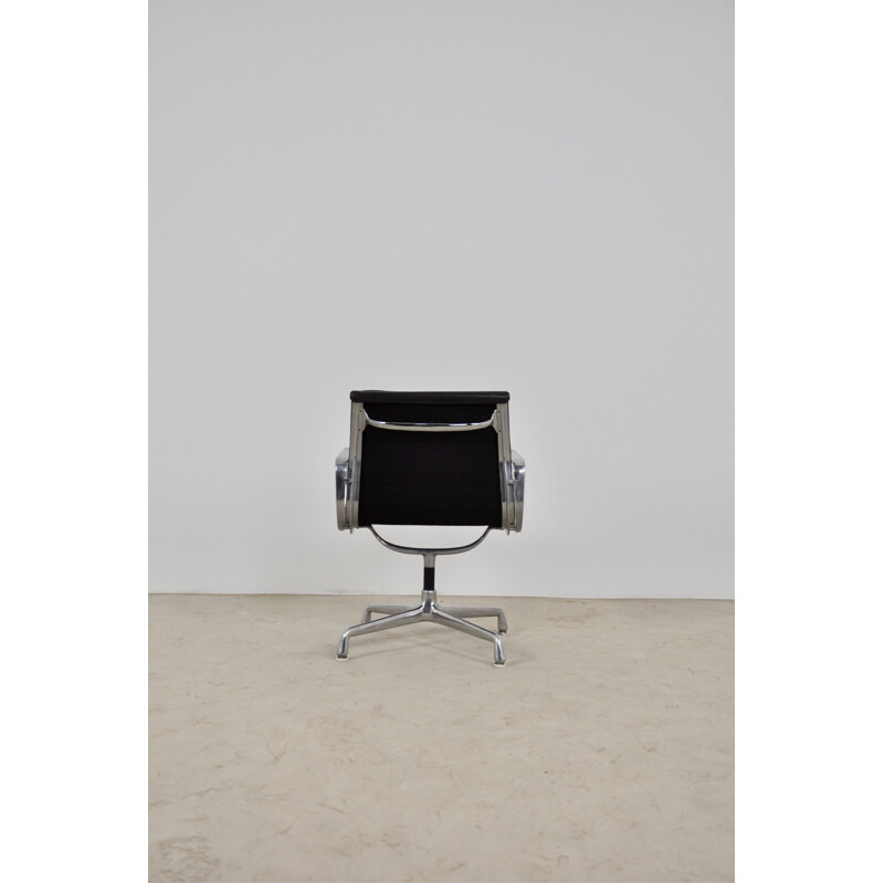 Vintage Black Leather Soft Pad Chair by Charles & Ray Eames for Herman Miller 1970s