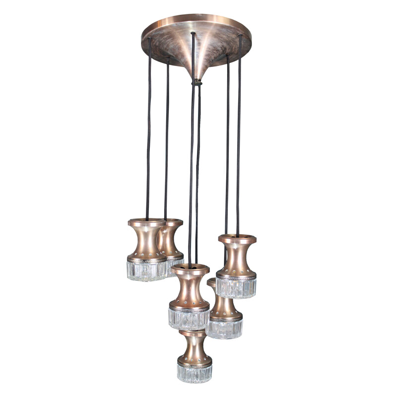 Vintage Cascade chandelier with 6 light points Italy 1970s