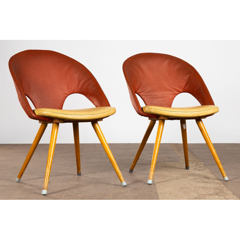 Pareja de sillas vintage de Eddie Harlis para Thonet 1950