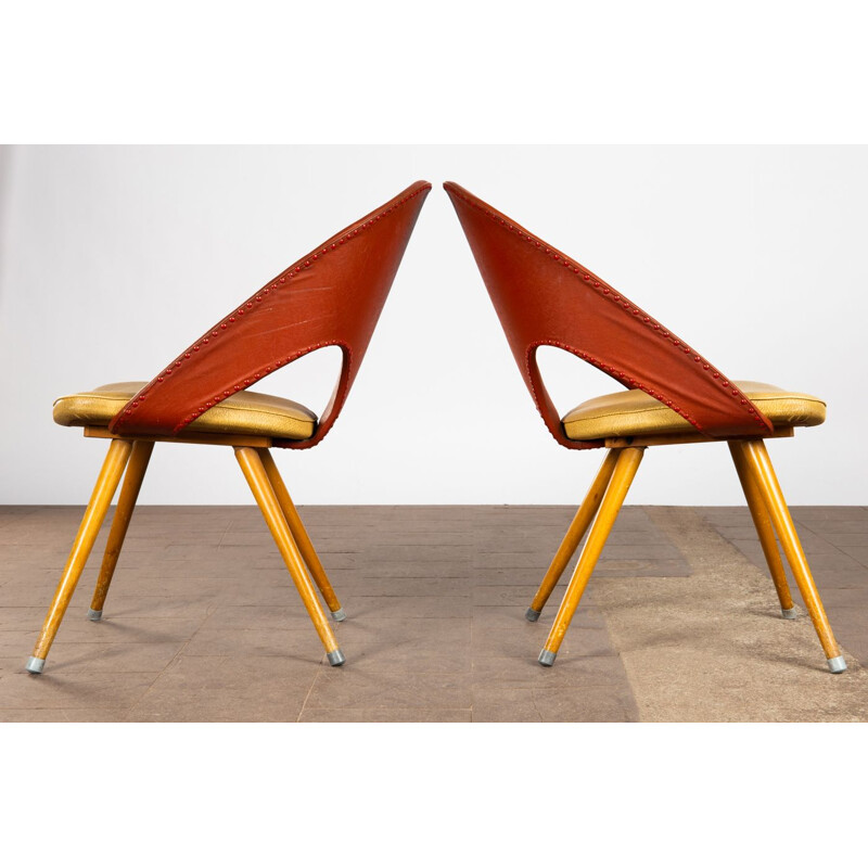 Pareja de sillas vintage de Eddie Harlis para Thonet 1950