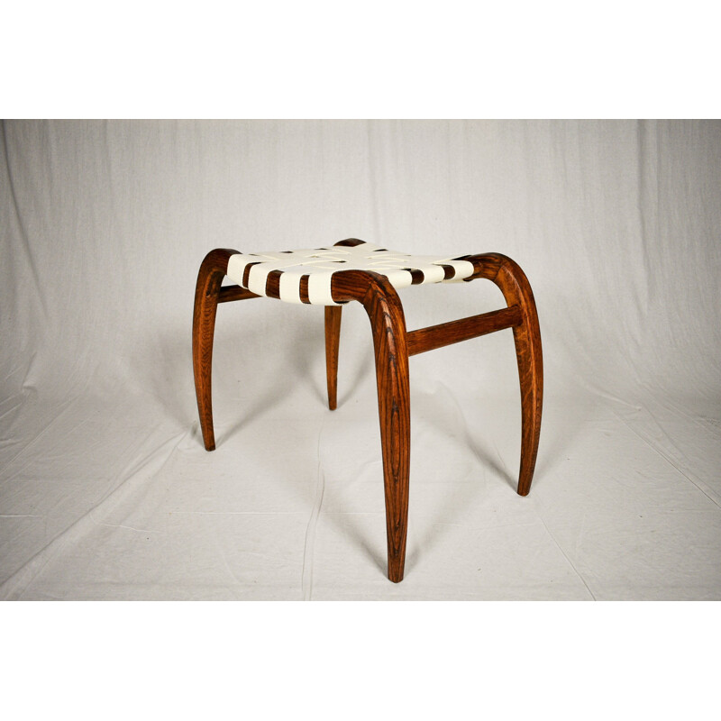 Tabouret vintage par Jan Vaněk pour Krásná Jizba 1946