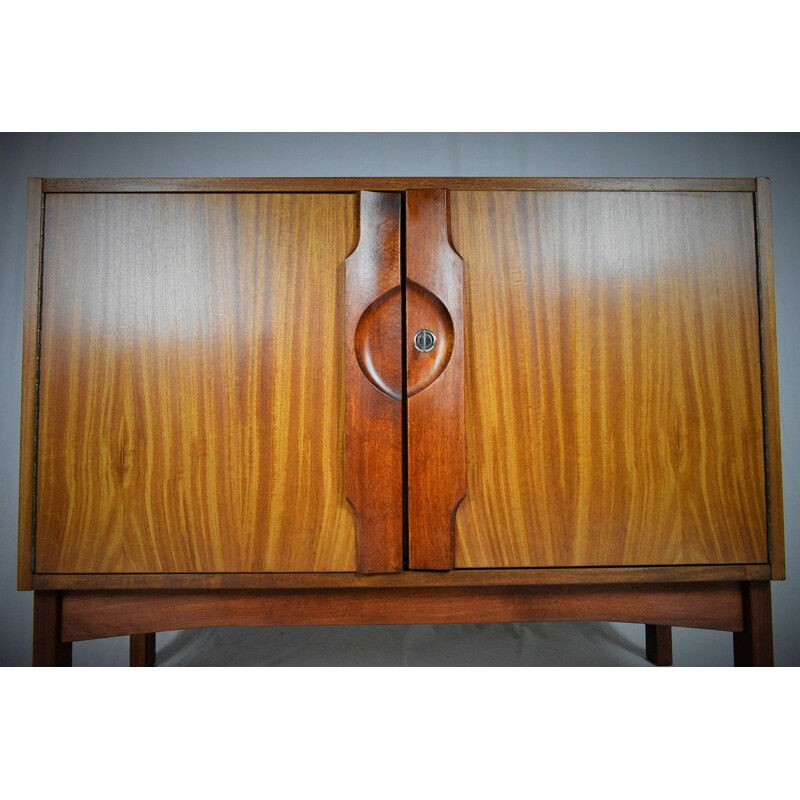 Vintage mahogany highboard 1970