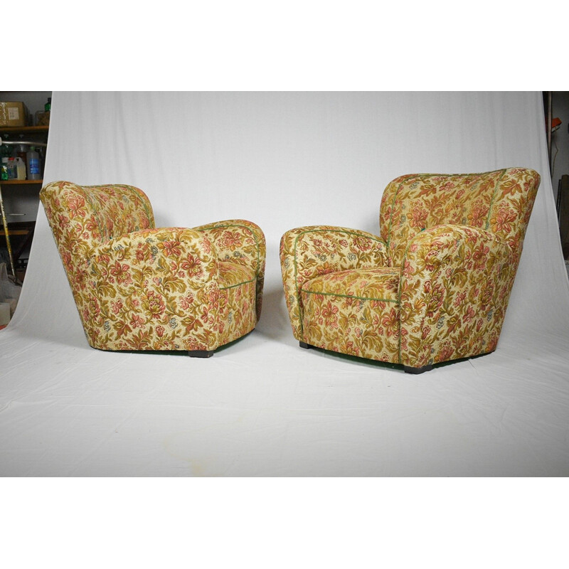 Pair of vintage armchairs, Art Deco, Czechoslovakia 1935