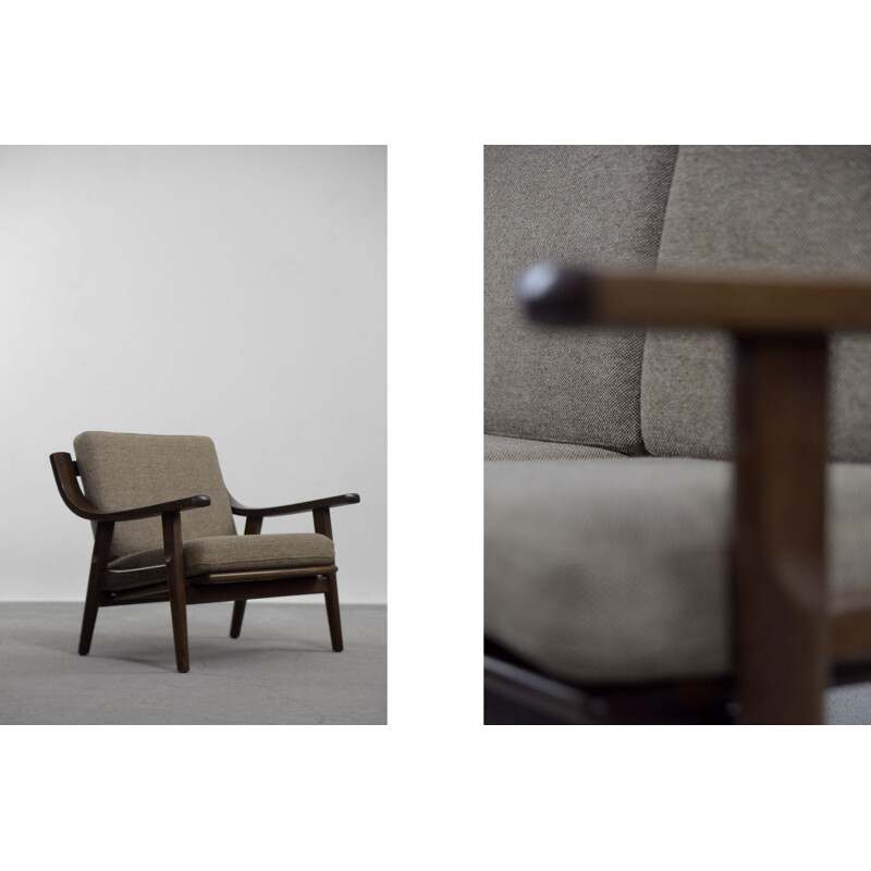 Pair of Mid-Century 3-Seater Sofa & Armchair by Hans J. Wegner for Getama Scandinavian 1960s