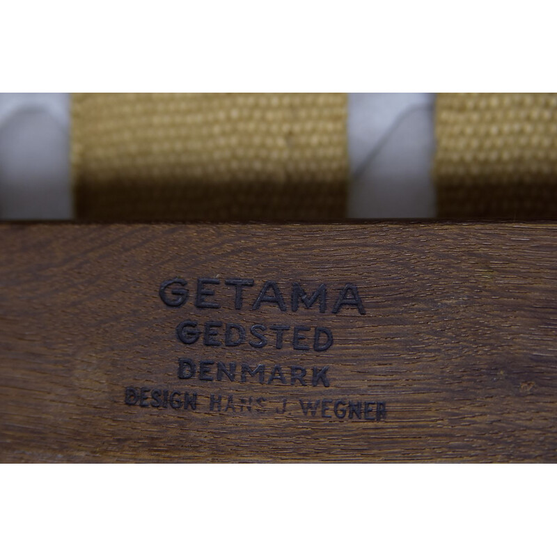 Paar vintage 3-zitsbanken en fauteuils van Hans J. Wegner voor Getama Scandinavisch 1960