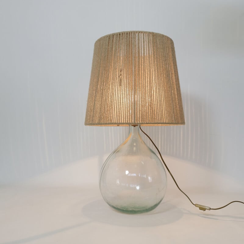 Vintage string shade table lamp 1970s