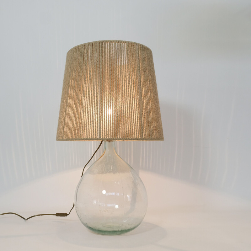 Vintage string shade table lamp 1970s