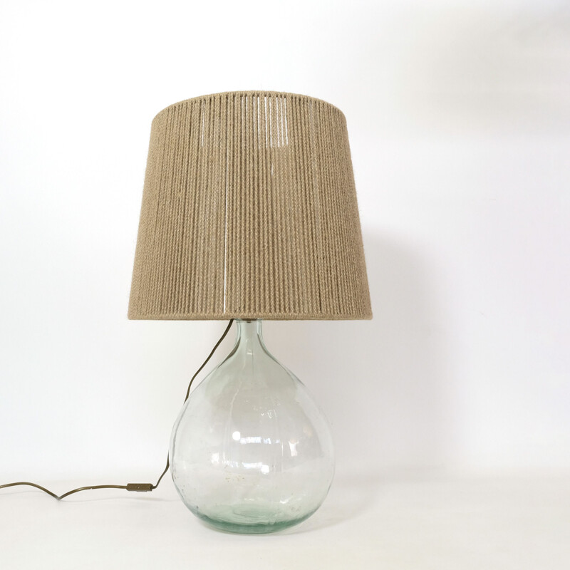 Vintage string shade table lamp 1970s