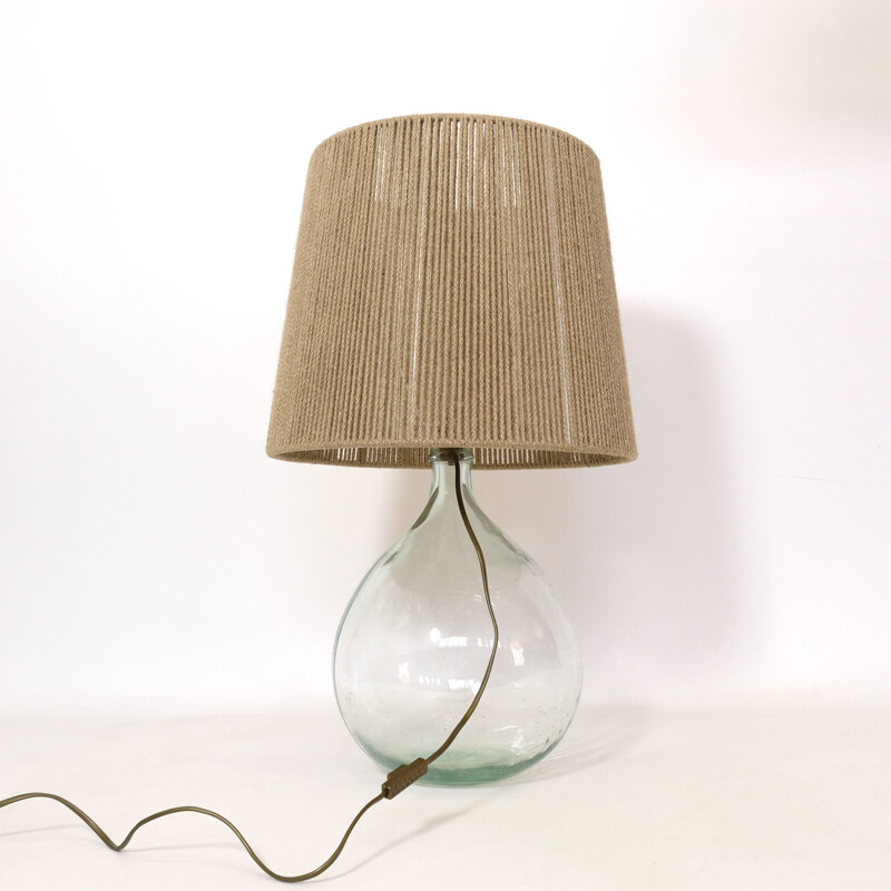 Vintage string shade table lamp 1970s