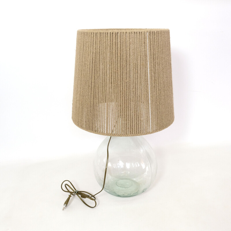 Vintage string shade table lamp 1970s