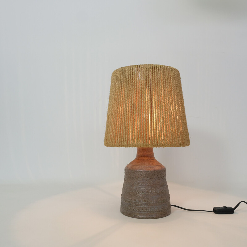 Vintage stoneware lampshade rope workshop Sant Vicens