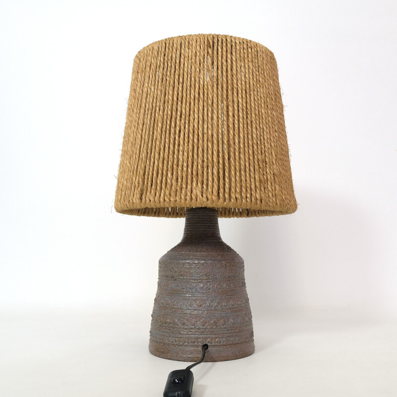 Vintage stoneware lampshade rope workshop Sant Vicens