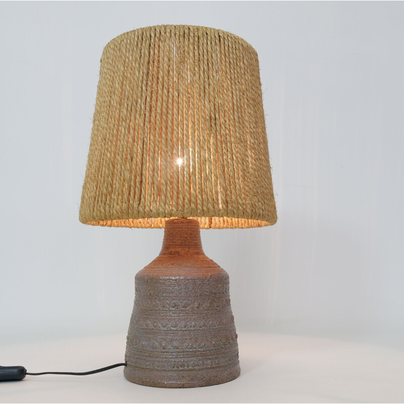 Vintage stoneware lampshade rope workshop Sant Vicens