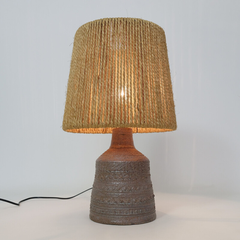 Vintage stoneware lampshade rope workshop Sant Vicens