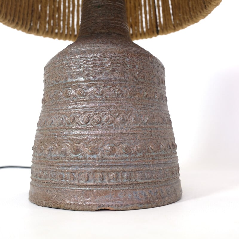 Vintage stoneware lampshade rope workshop Sant Vicens