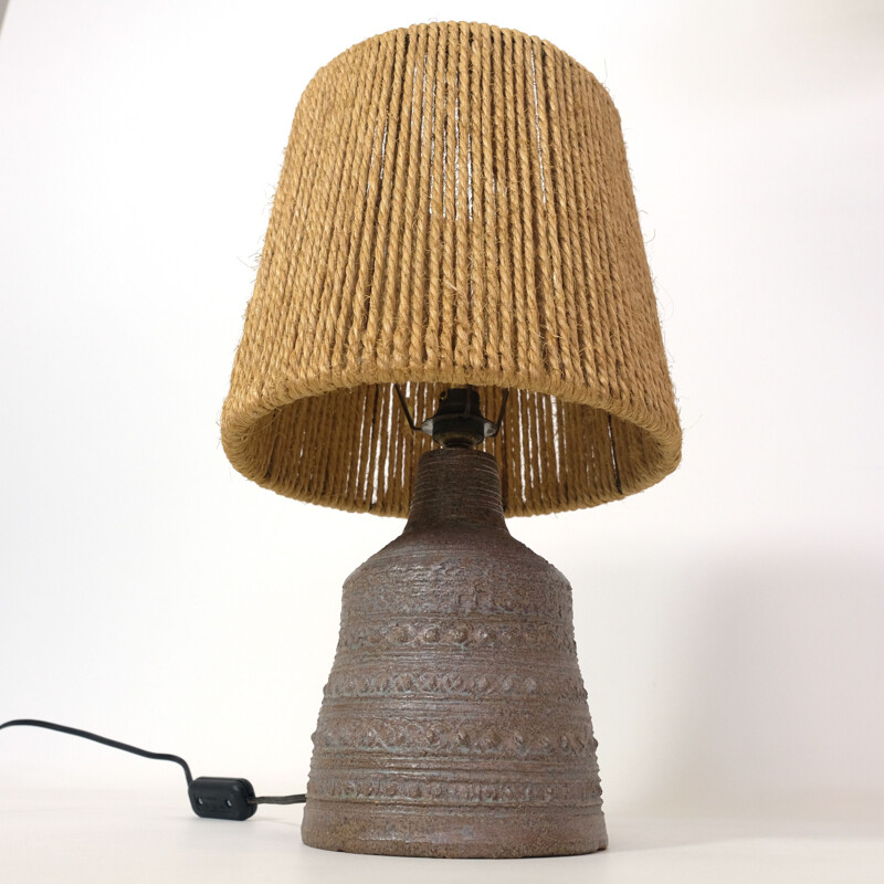 Vintage stoneware lampshade rope workshop Sant Vicens