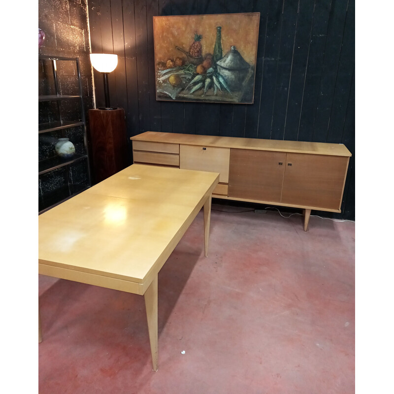 Ash veneered vintage dining table,