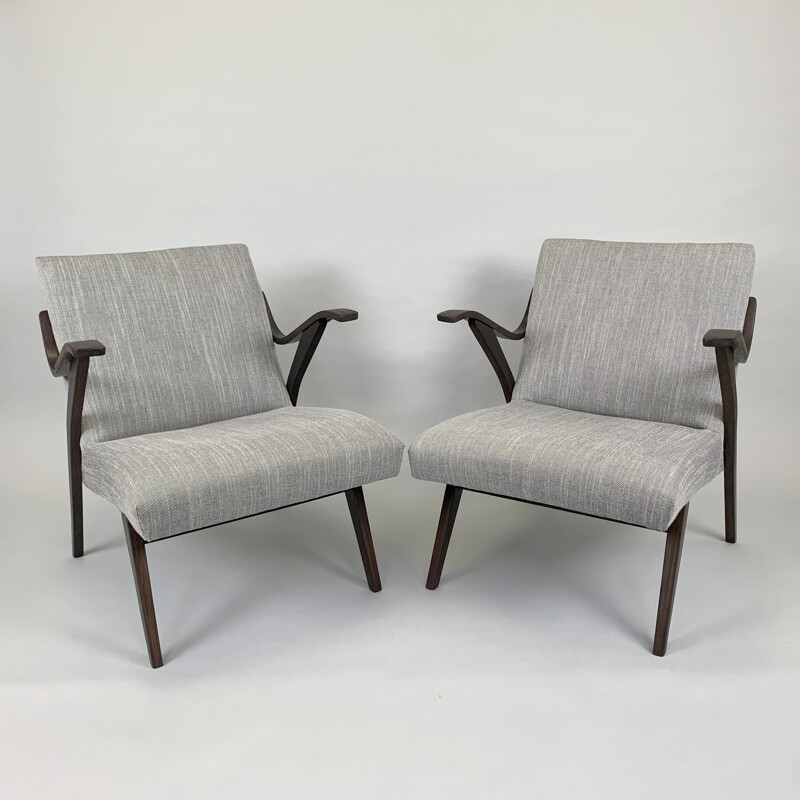 Pair of vintage Armchairs by Tatra Pravenec Czechoslovakia 1960s