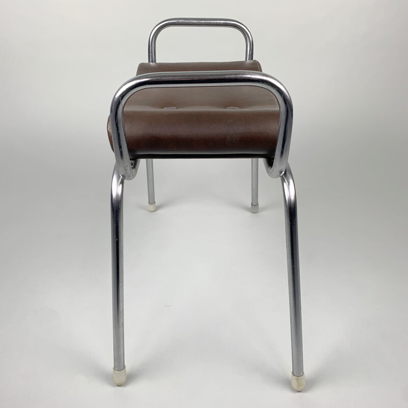 Vintage Chrome Stool 1970s