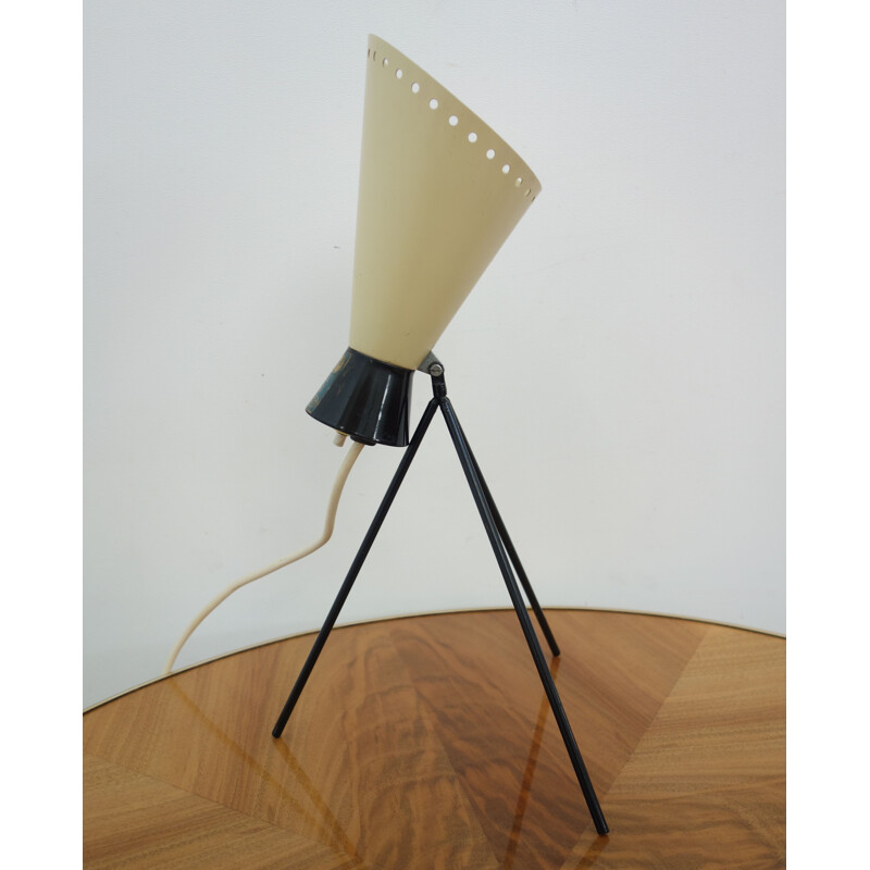 Lampe de bureau vintage Josef Hurka Noir et Blanc 1954