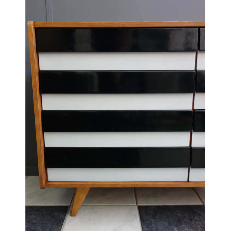 Vintage Black and White drawer sideboard by Jiroutek 1960s