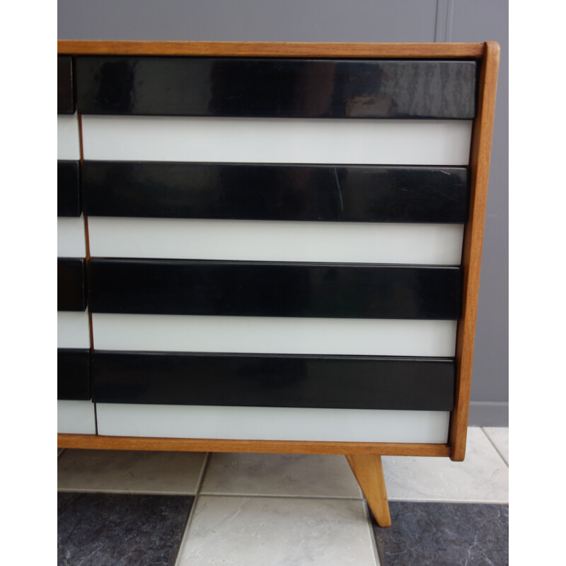 Vintage Black and White drawer sideboard by Jiroutek 1960s