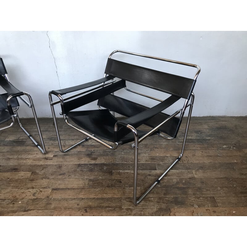 Paire de fauteuils Wassily vintage Marcel Breuer 1920