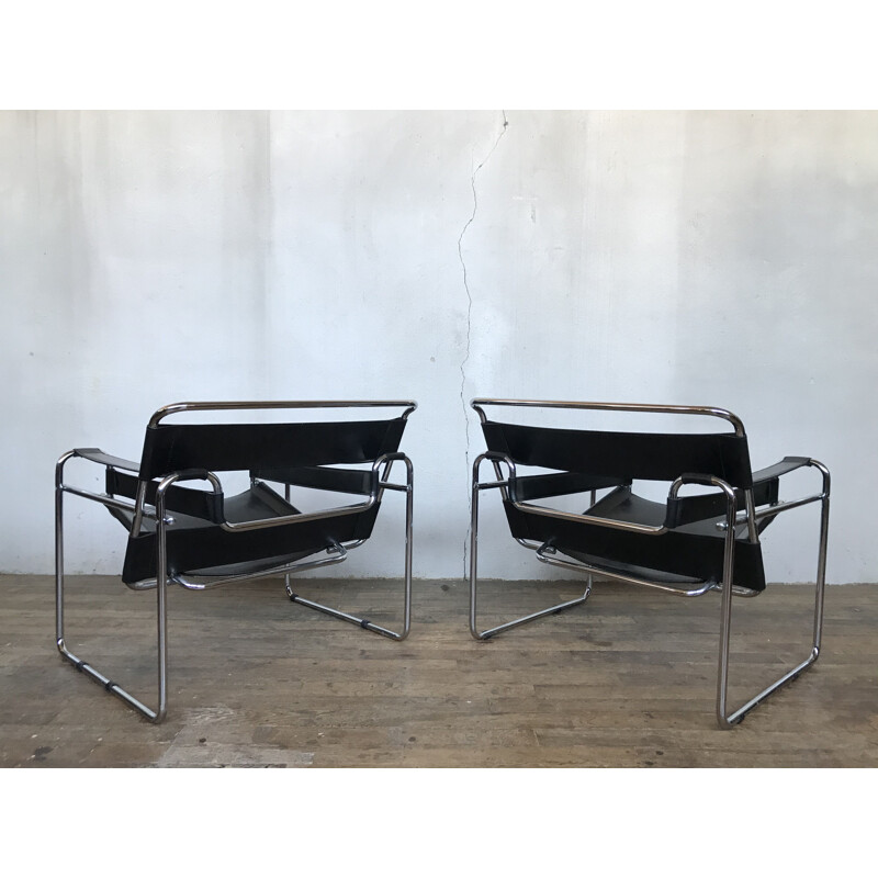 Paire de fauteuils Wassily vintage Marcel Breuer 1920