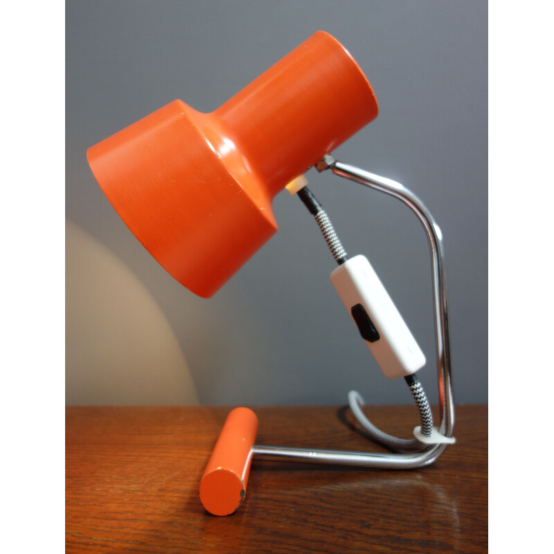 Vintage Orange table lamp Lidokov 1960s