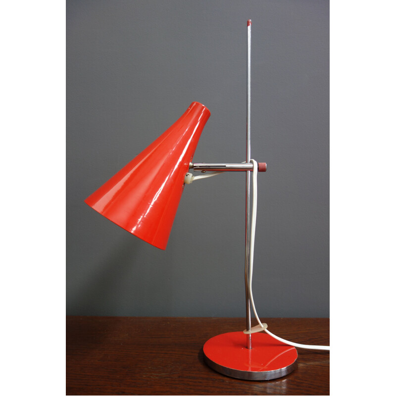 Vintage Red table lamp by Lidokov 1960s