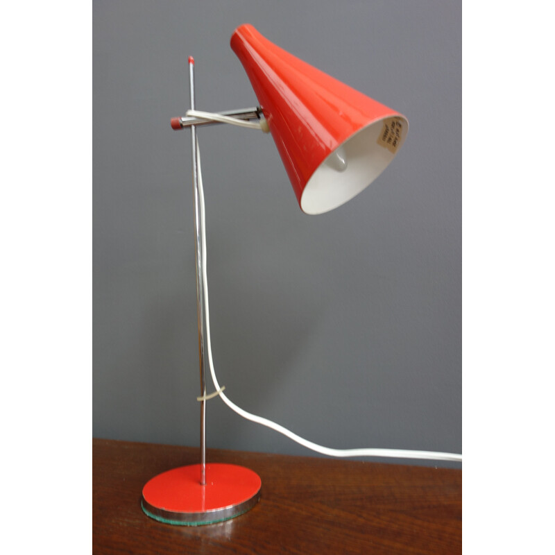 Vintage Red table lamp by Lidokov 1960s