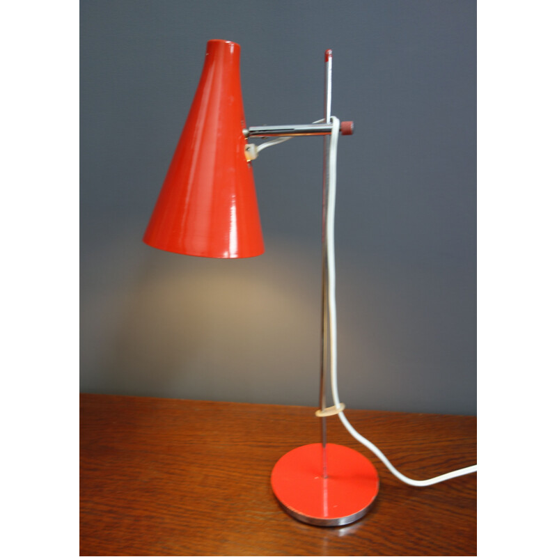 Vintage Red table lamp by Lidokov 1960s