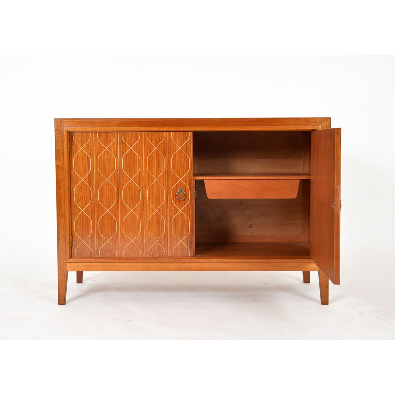 Vintage Gordon Russell Sideboard Double Helix Mahogany Birch English 1950s