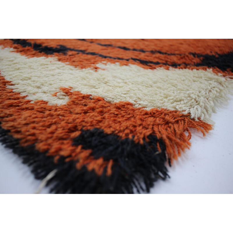 Vintage Abstract Mid-Century Wool Rug Danish 1970s