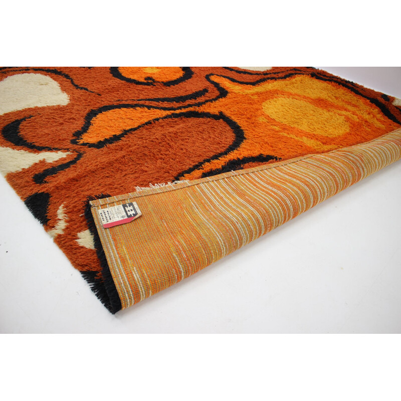 Vintage Abstract Mid-Century Wool Rug Danish 1970s