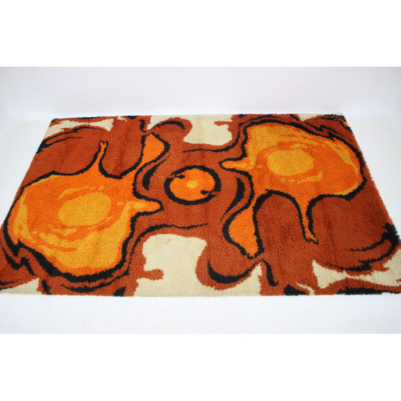 Vintage Abstract Mid-Century Wool Rug Danish 1970s