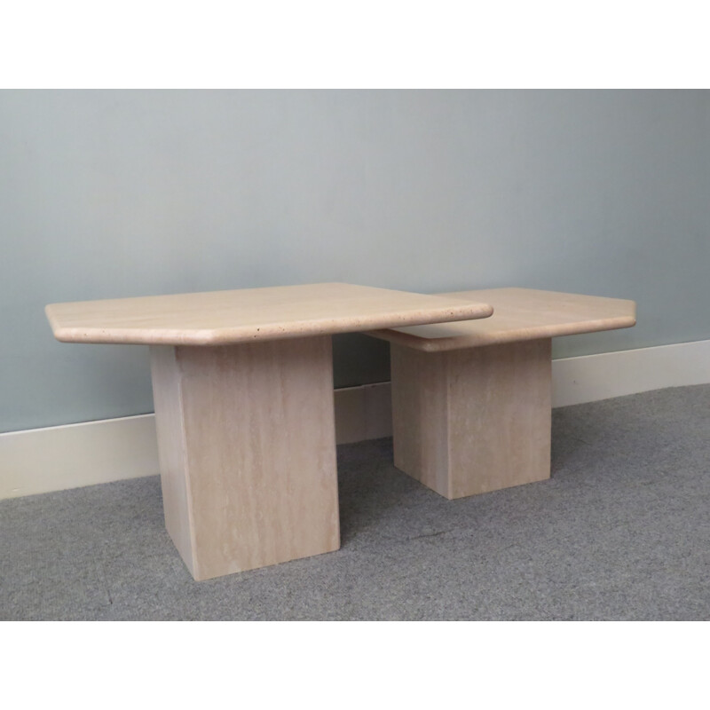 Pair of vintage marble tables