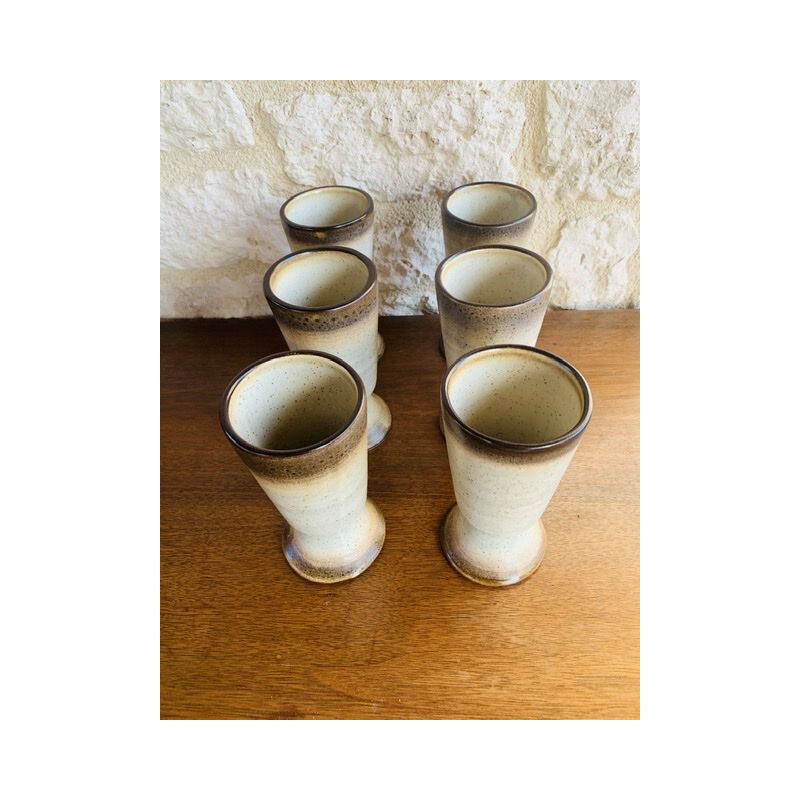 Conjunto de 6 taças Mazagran vintage, França 1960