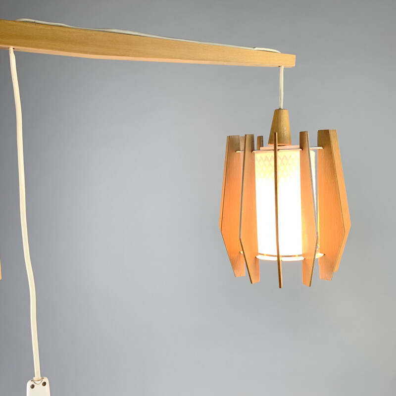 Vintage wooden wall lamp by Drevo Humpolec, Czechoslovakia 1960