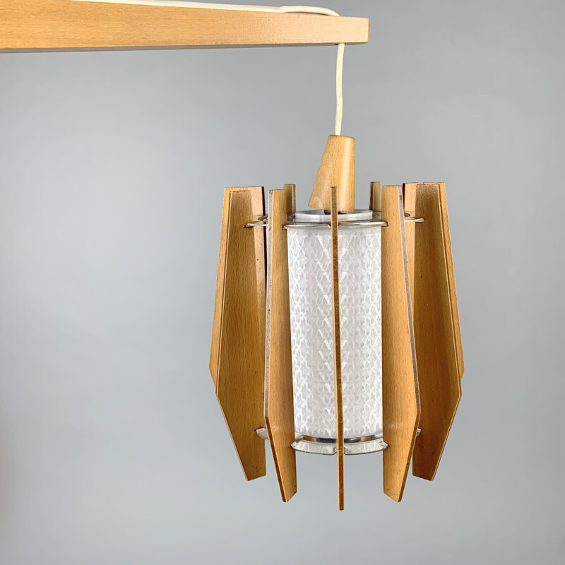 Vintage wooden wall lamp by Drevo Humpolec, Czechoslovakia 1960