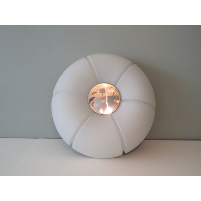 Vintage round lamp from Glashütte Limburg, Germany 1970