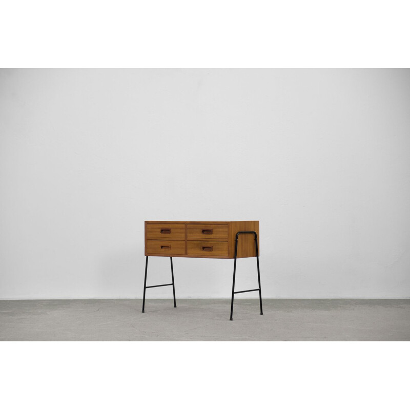 Console vintage en teck avec tiroirs, Scandinavie 1960